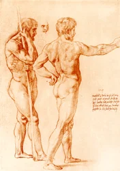 Étude de nu de deux guerriers