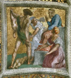 Le Jugement de Salomon Fresque au plafond dans la Stanza della Segnatura, ca 1510-1511