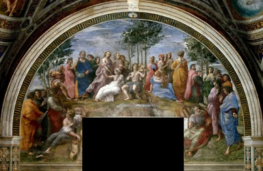 Le Parnasse Fresque dans la Stanza della Segnatura, vers 1510-1511.