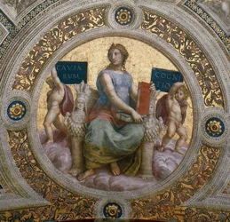 La Philosophie. Fresque au plafond dans la Stanza della Segnatura, ca. 1510-1511