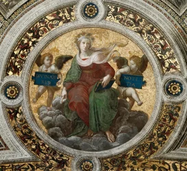 Théologie. Fresque au plafond dans la Stanza della Segnatura, vers 1510-1511