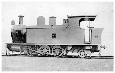 Locomotive à vapeur construite par Kerr, Stuart et Co, début du 20e siècle