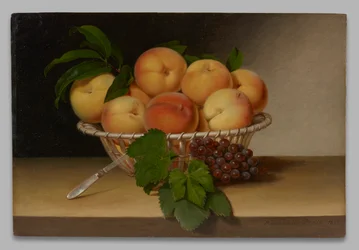 Nature morte : Panier de pêches