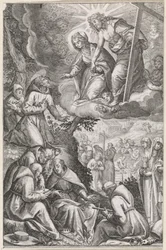 Christ et la Vierge Marie apparaissent à Saint François et son ordre