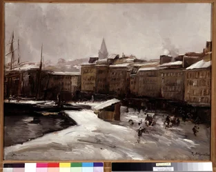 Quai du port, Marseille, sous la neige