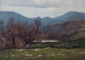 Paysage avec étang, mars 1905 (huile sur bois)
