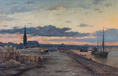 Oil painting, Eglise Saint-Pierre-aux-Liens, La cale aux pierre, Bernard Bonnefon, 2013 (photo)
