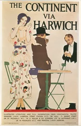 Reginald E. Higgins : Le continent via Harwich. Great Britain ... (litho)