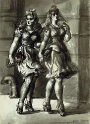 Deux jeunes femmes qui marchent