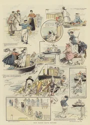 La sortie des jours heureux (chromolitho)