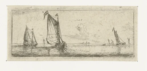 Petit paysage marin avec deux barques
