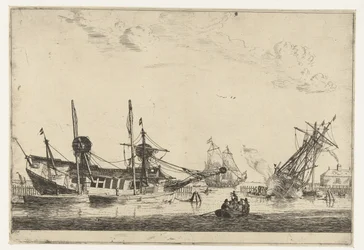 Deux voiliers à quille (treize scènes avec des navires)