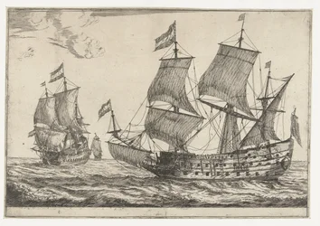 Deux grands navires de guerre (Treize scènes avec des navires)
