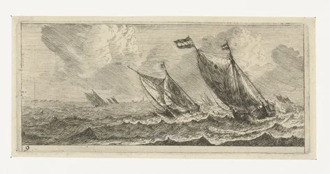 Bacs sur une mer agitée