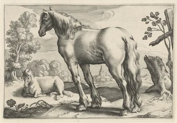 Paysage avec deux chevaux (Diversa Animalia Quadrupedia)