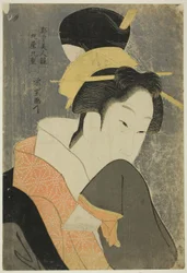 Kokonoe de la Maruya, de la série Beautés du quartier sous licence (Kakuchu bijin kurabe)