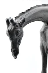 Grande girafe avec tête baissée, modelée 1909-10, coulée avant 1913