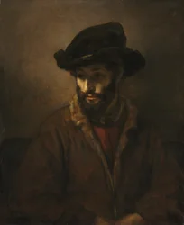 Un homme barbu portant un chapeau, vers 1655-1660