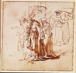 Lot et sa famille. Dessin à la plume et à l