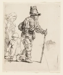 Famille paysanne en déplacement, vers 1652