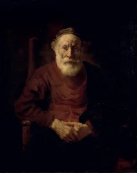Un vieil homme en rouge