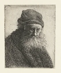 Homme barbu aux cheveux courts et ondulés : buste