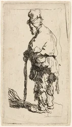 Mendiant appuyé sur un bâton, vers 1630
