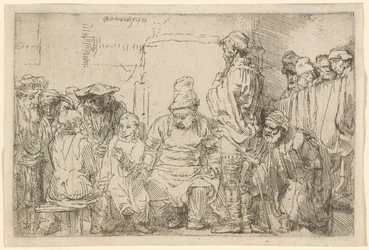 Le Christ assis en pleine discussion avec les docteurs