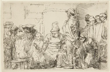 Le Christ assis, en pleine discussion avec les docteurs
