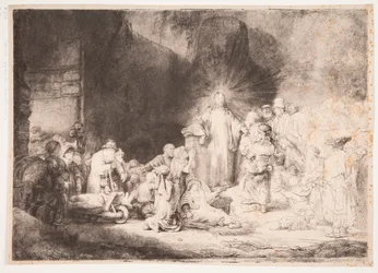 Le Christ entouré de malades, accueillant les petits enfants (la « Gravure aux cent florins »)
