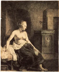 Femme à demi nue près d