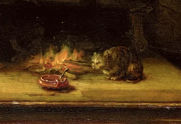 Sainte Famille avec un rideau (détail)