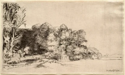 Paysage avec un groupe d
