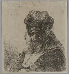 Vieil homme barbu coiffé d