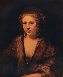 Portrait de Hendrickje Stoffels avec un béret en velours, c1654