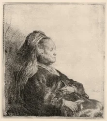 La mère de Rembrandt, en coiffe orientale