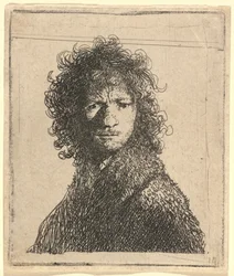 Autoportrait, fronçant les sourcils