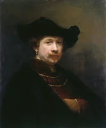Autoportrait avec une casquette plate, 1642