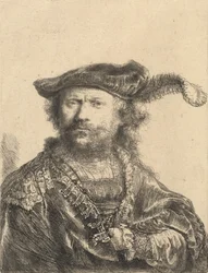 Autoportrait avec un bonnet de velours et une plume