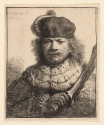 Autoportrait avec sabre levé
