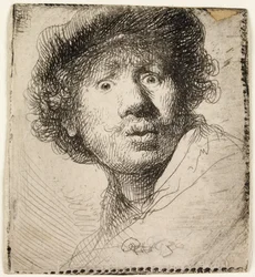 Autoportrait en casquette : bouche ouverte, 1630