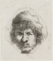 Autoportrait en fronçant les sourcils