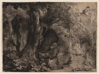 Saint François priant sous un arbre