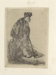 Homme debout avec un long manteau et un bonnet de fourrure