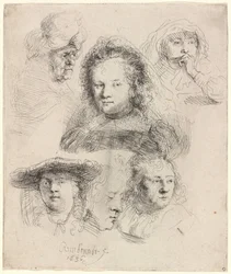 Études de la tête de Saskia et autres