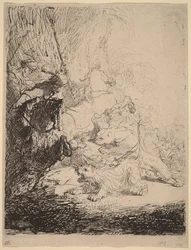 La chasse au petit lion (avec deux lions)