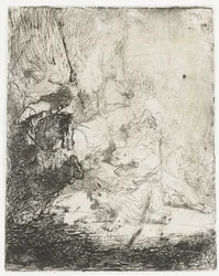 La chasse au petit lion, avec deux lions