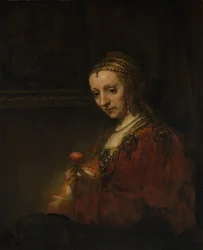 Femme avec un œillet, début des années 1660