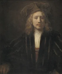 Jeune homme avec un bonnet orné de perles