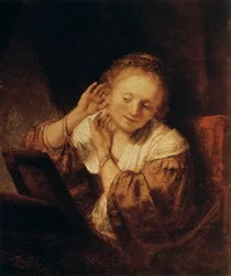 Jeune femme avec des boucles d